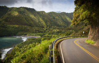 Scenic Hana Highway on the east coast of Maui, Hawaii