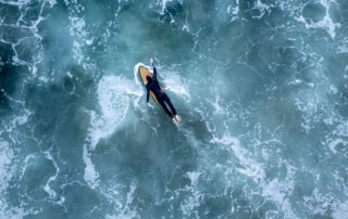 Overhead shot of a surfer in Maui