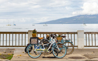 Lahaina waterfront on a cloudy day. Lahaina is located on the west coast of Maui, Hawaii, USA