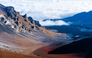 View of the Haleakalā volcano summit , island of Maui, Hawaii